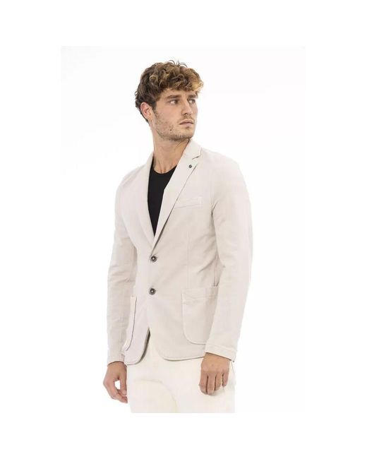 DISTRETTO12 Natural Beige Cotton Blazer for men