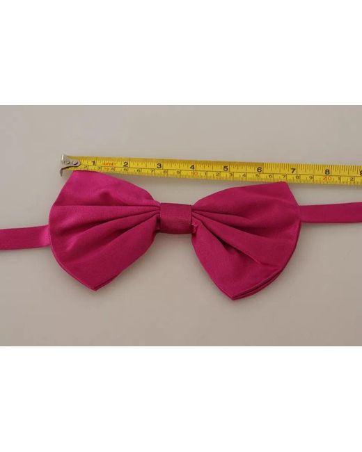 Dolce & Gabbana Black 100% Silk Adjustable Neck Bow Tie for men