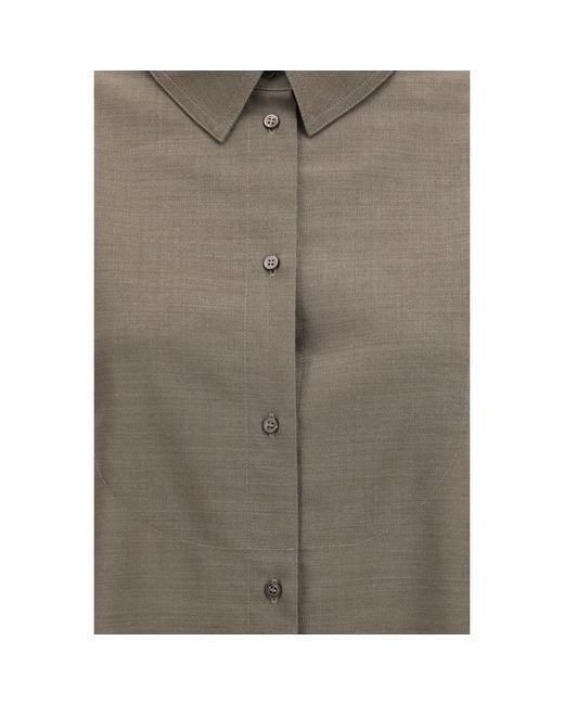 Jacquemus Brown Gray Cotton Shirt