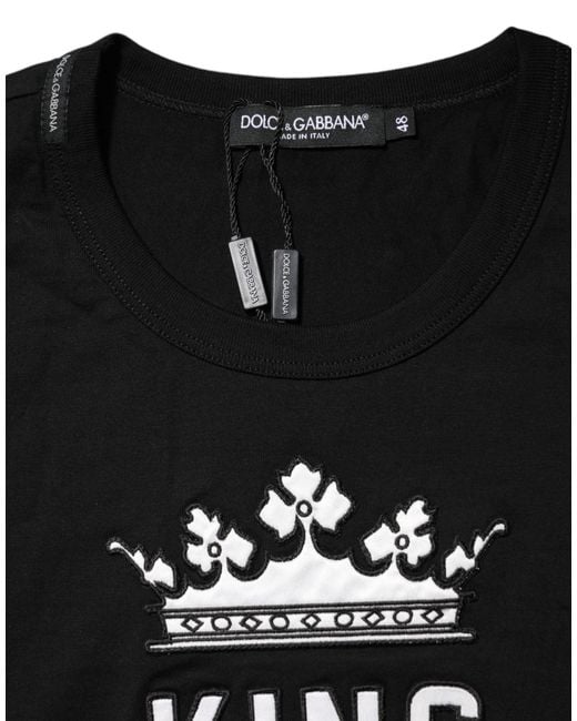Dolce & Gabbana Black King Dg Graphic Tee for men
