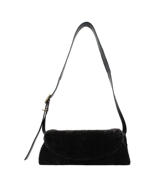 Jil Sander Black Cannolo Shoulder Bag Fur