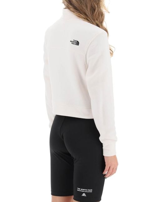The North Face White Glacer Cropped Fleece Sweatshirt