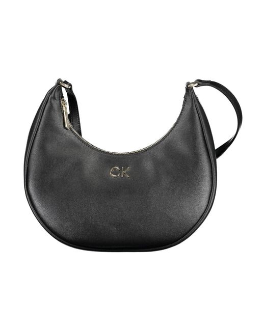 Calvin Klein Black Elegant Recycled Shoulder Bag
