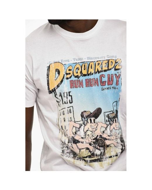 DSquared² White Cotton Crew for men