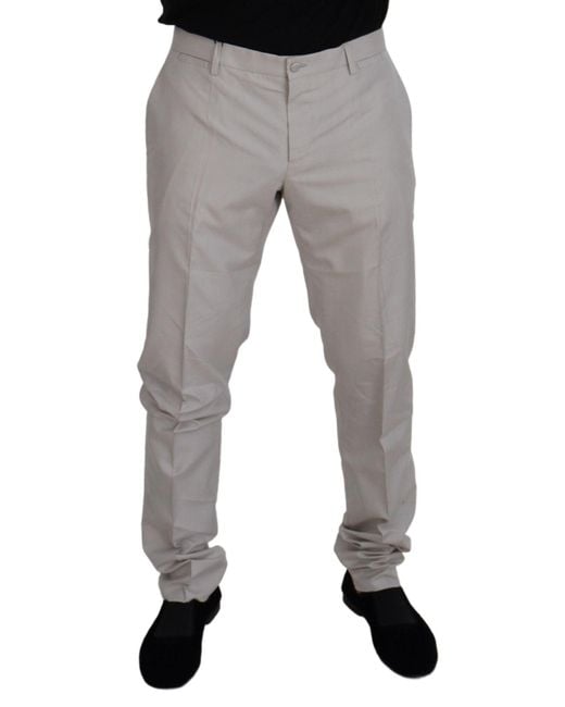 Dolce & Gabbana Black Elegant Off Silk Blend Trousers for men