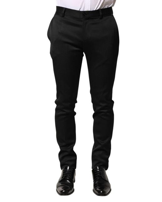 Dolce & Gabbana Black Viscose Dress Formal Trousers Pants Elastane for men