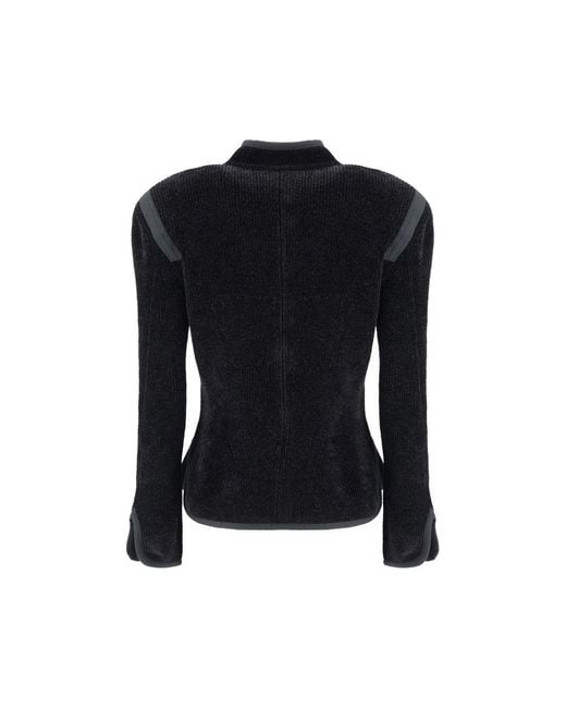 Giorgio Armani Black Silk Blazer With Decorative Metal Shank Buttons