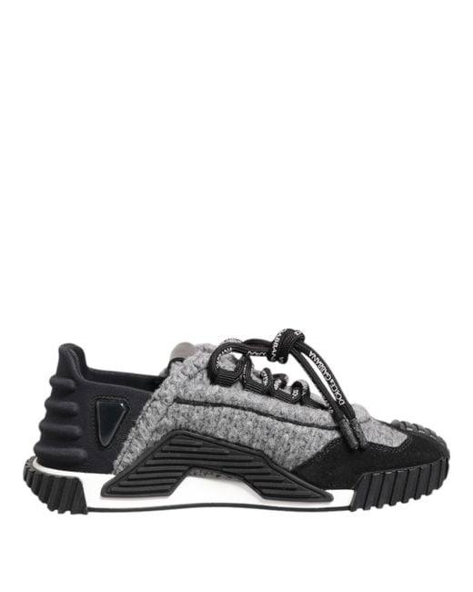 Dolce & Gabbana Black Gray Ns1 Low Top Sneakers Shoes