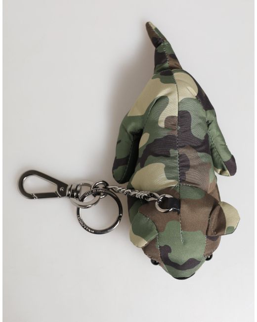 Dolce & Gabbana Multicolor Camouflage Animal Silhouette Keychain Keyring for men