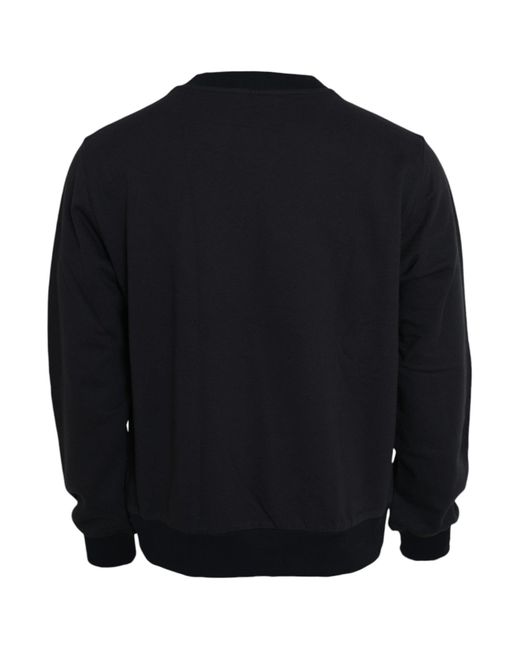 Dolce & Gabbana Blue Dark Cotton Logo Plaque Sweatshirt Sweater for men