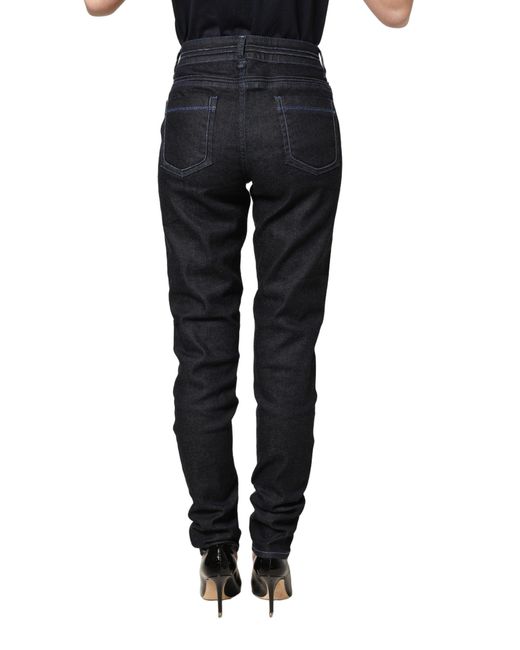 Acht Black Cotton Stretch Highwaist Skinny Denim Trouser Jeans
