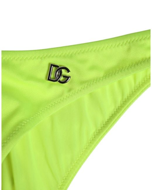 Dolce & Gabbana Yellow Neon Dg Logo Swim Briefs Underwear Polyamide & Elastane Blend Clothing