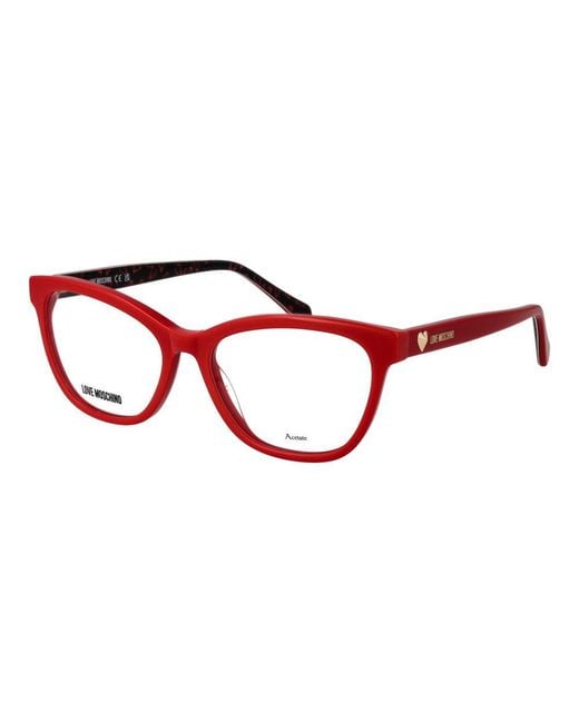 Love Moschino Red Multicolor Acetate Glasses (frames)