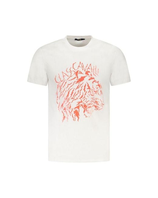 Roberto Cavalli White Cotton T-Shirt for men