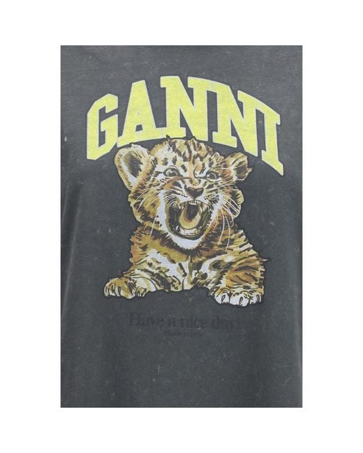 Ganni Blue Gray Cotton Sportswear