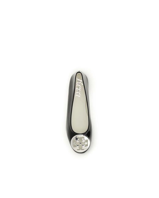 Tory Burch Black Calf Leather Bos Taurus Ballet Flats