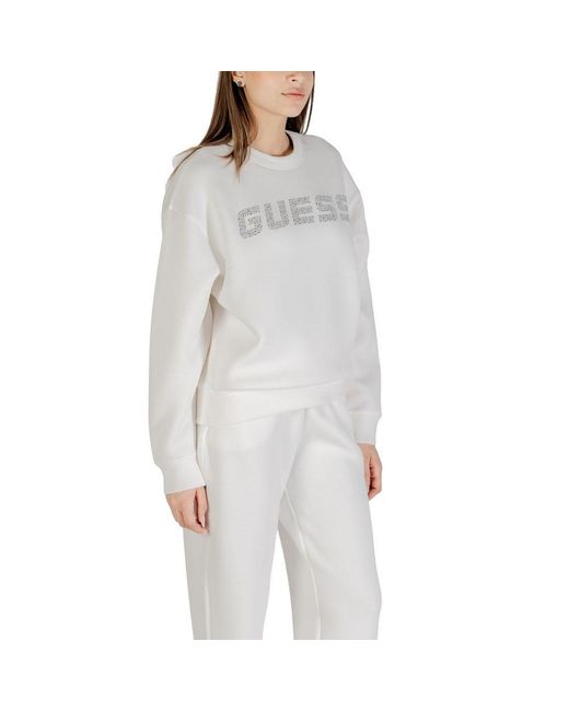 Guess White Viscose Sweatshirt