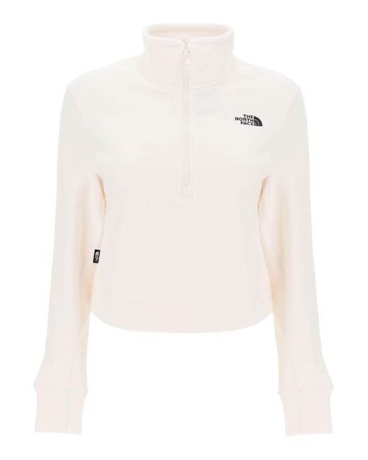 The North Face White Glacer Cropped Fleece Sweatshirt