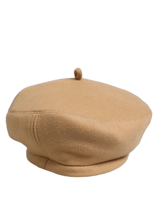 Dolce & Gabbana Natural Beige Wool French Style Beret Capello Hat