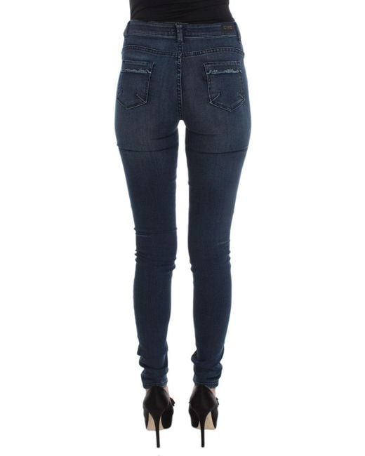 CoSTUME NATIONAL Blue Cotton Blend Slim Fit Jeans