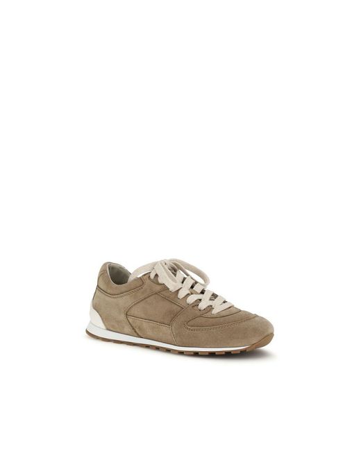 Brunello Cucinelli Natural Beige Calf Leather Bos Taurus Low Top Sneakers