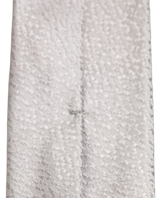 Dolce & Gabbana Men Gray 100% Silk Textured Adjustable Tied Necktie Tie for men