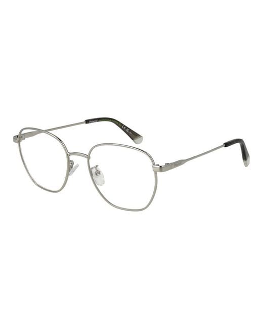 Polaroid Metallic Silver Metal Glasses (frames) for men