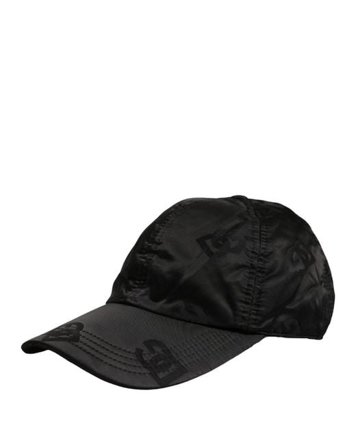 Dolce & Gabbana Men Black Dg Monogram Baseball Capello Hat for men
