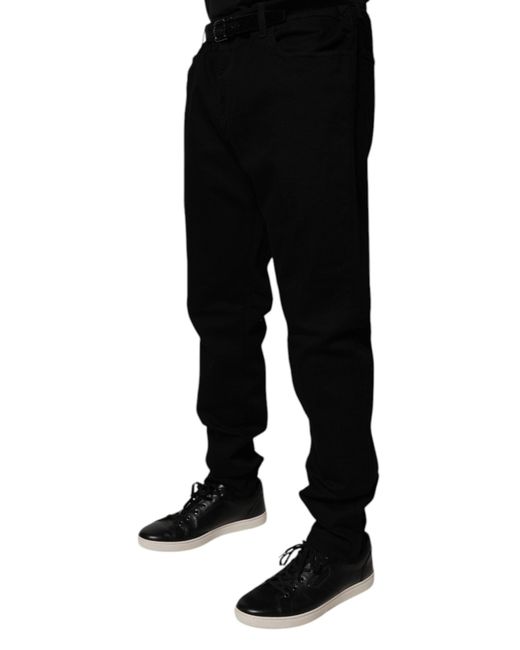Dolce & Gabbana Black Cotton Stretch Slim Fit Denim Jeans for men