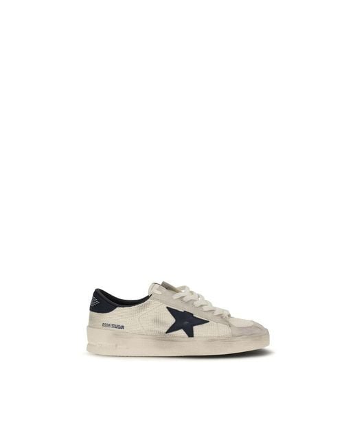 Golden Goose Deluxe Brand White Beige Calf Leather Bos Taurus Athletic Sneakers for men
