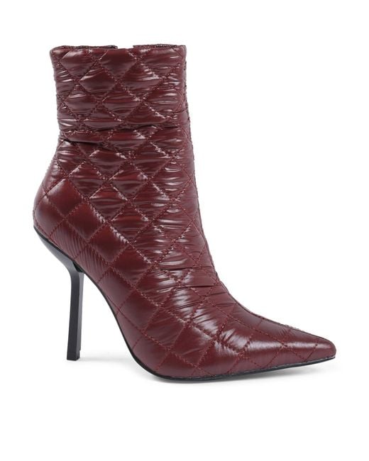 19V69 Italia by Versace Purple Bordeaux Fabric Ankle Boots