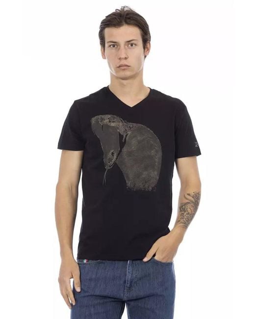 TRUSSARDI ACTION Black Cotton Men's V for men
