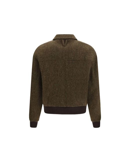 Valstar Green Bicolor Wool Oves Aries Bomber for men