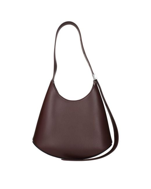 Jil Sander Brown Red Leather Shoulder Bag