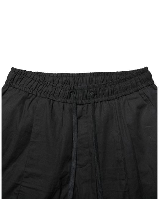 Dolce & Gabbana Black Cotton Skinny Men Jogger Trouser Pants for men