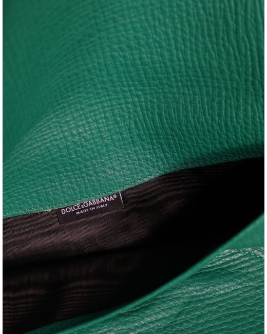 Dolce & Gabbana Green Leather Handbag Clutch Mini Purse Pouch Tablet Case