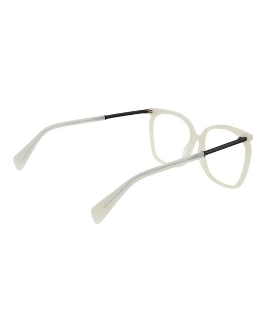 Yohji Yamamoto Metallic White Plastic Glasses (frames) for men
