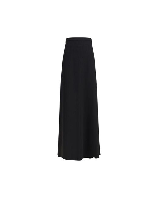 Valentino Garavani Black Silk Long Skirt