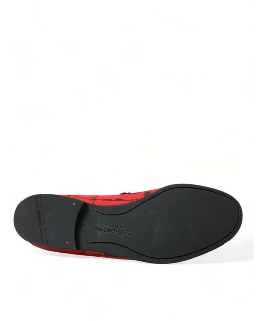 Dolce & Gabbana Red Black Torero Loafers Slippers Men Shoes for men