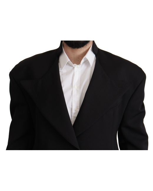 Dolce & Gabbana Black Wool Single Breasted Jacket Blazer for men