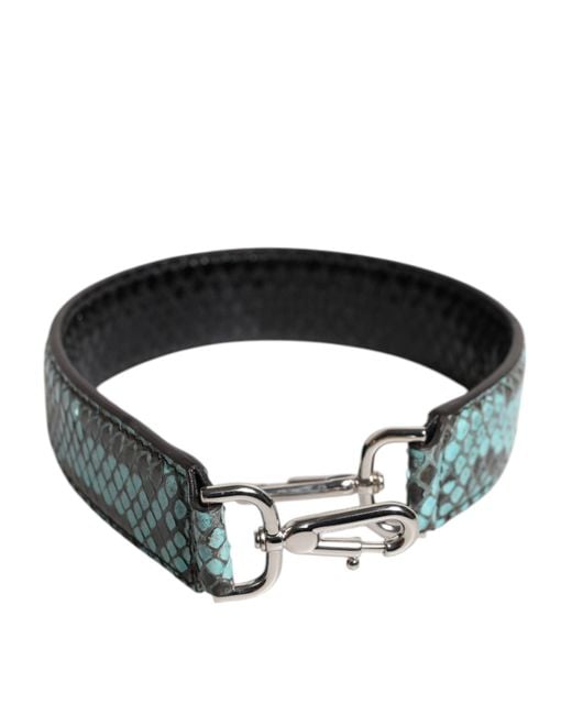 Dolce & Gabbana Black Blue Exotic Leather Bag Shoulder Strap for men