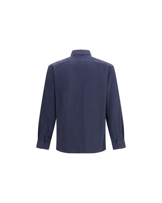 Brunello Cucinelli Blue Cotton Dress Shirt for men