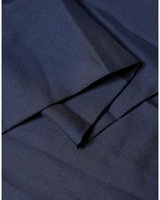 Dolce & Gabbana Blue Silk Fringes Neck Foulard Scarf for men