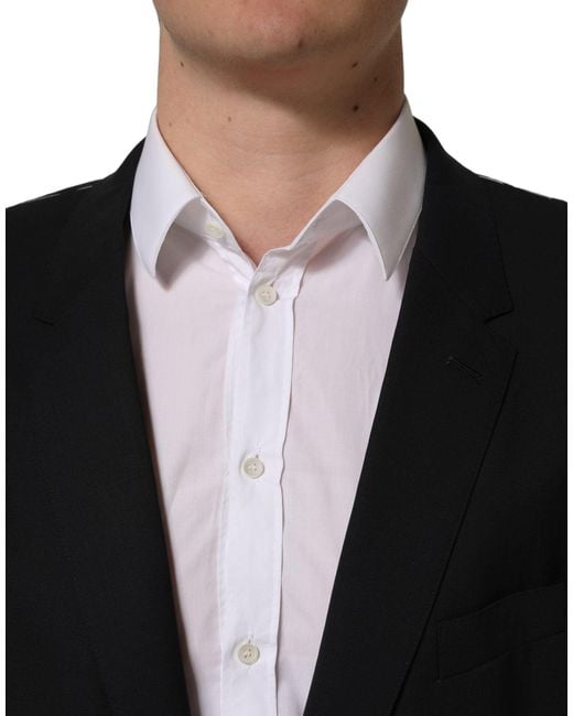 Dolce & Gabbana Black Wool Single Breasted Blazer Jacket for men