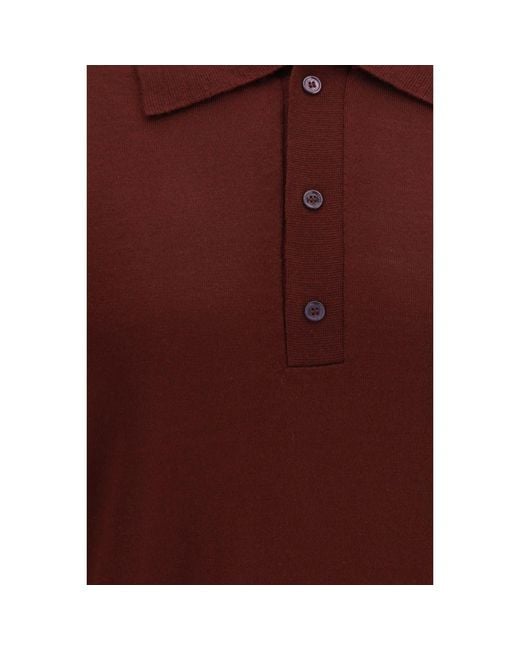 Valentino Garavani Red Bordeaux Wool Oves Aries Polo Shirt for men