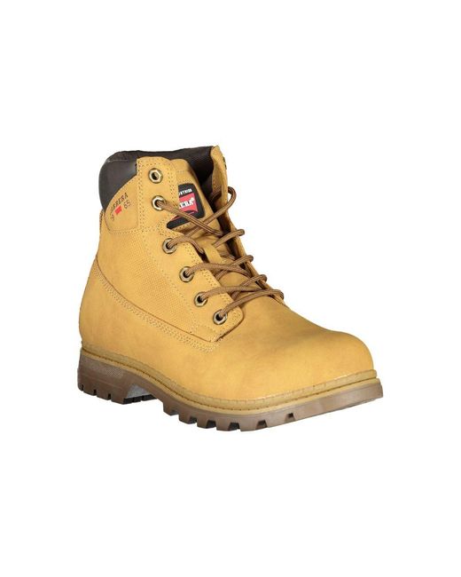 Carrera Yellow Vibrant Lace-Up Boots With Logo Detail for men