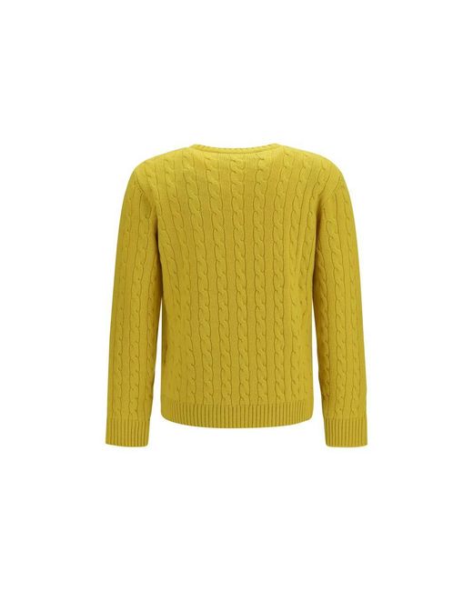 Valentino Garavani Yellow Bicolor Cashmere Sweater for men