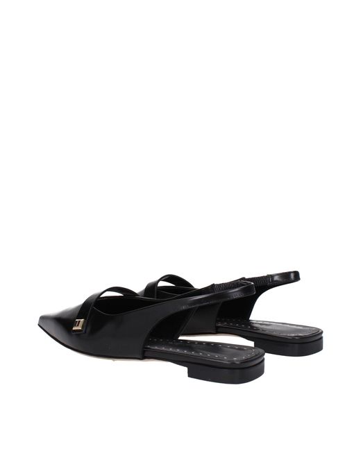 Max Mara Black Leather Ballet Flats