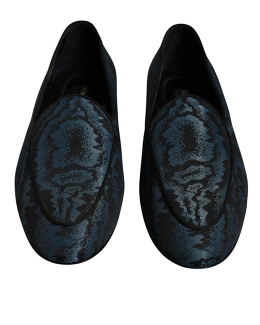 Dolce & Gabbana Black Flats Loafers Dress Shoes for men