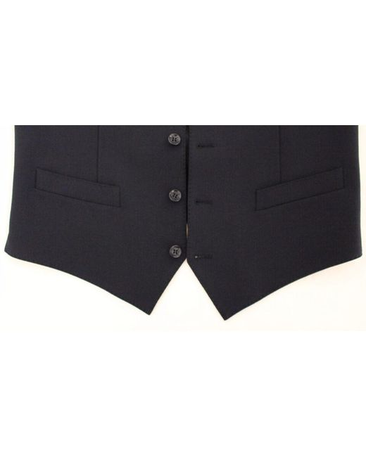 Dolce & Gabbana Blue Elegant Wool Dress Vest for men
